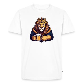 Roi de la Bière Lion - T-shirt Premium bio Homme - blanc - Devant - Nico (187cm)