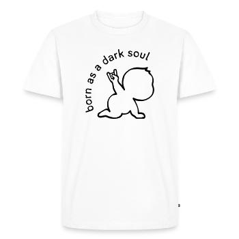 Né en âme sombre - T-shirt Premium bio Homme - blanc - Devant - Nico (187cm)