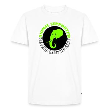 Éléphant Animal Supporter - T-shirt Premium bio Homme - blanc - Devant - Nico (187cm)