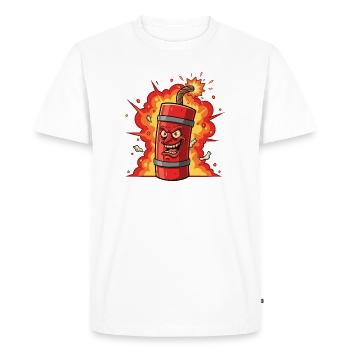 Popping Dynamite Cartoon - Men's Premium Organic T-Shirt - white - Front - Nico (187cm)