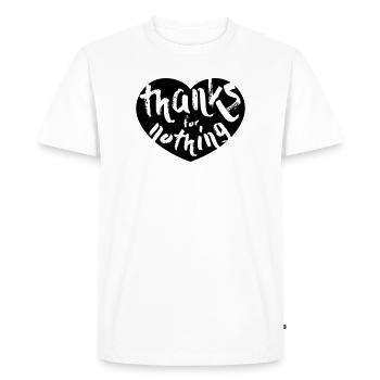 Merci pour rien - T-shirt Premium bio Homme - blanc - Devant - Nico (187cm)