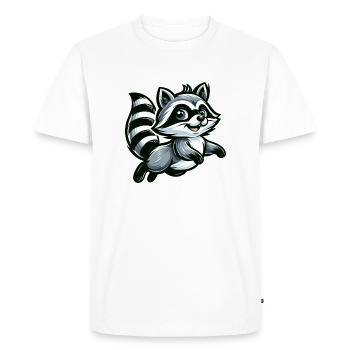 Dessin animé mignon sur les ratons laveurs - T-shirt Premium bio Homme - blanc - Devant - Nico (187cm)