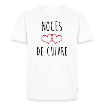 Copper Wedding 32 Years of Happiness - Men's Premium Organic T-Shirt - white - Front - Nico (187cm)
