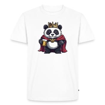 Panda Beer King - T-shirt Premium bio Homme - blanc - Devant - Nico (187cm)