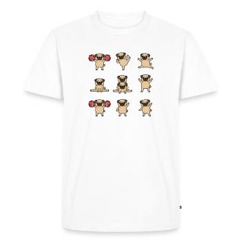 Série de pom-pom girls drôles de gymnastique - T-shirt Premium bio Homme - blanc - Devant - Nico (187cm)