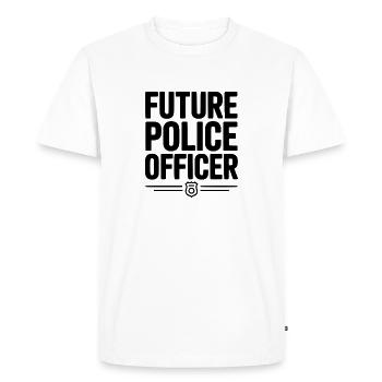 Future Police Officer - Men's Premium Organic T-Shirt - white - Front - Nico (187cm)