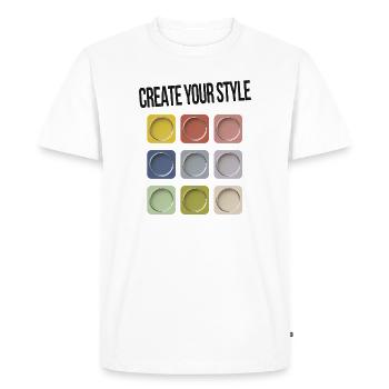 Create Your Style – Be Individual - Men's Premium Organic T-Shirt - white - Front - Nico (187cm)