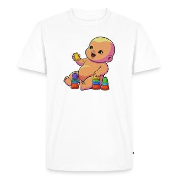 Bébé coloré avec des coupes - T-shirt Premium bio Homme - blanc - Devant - Nico (187cm)