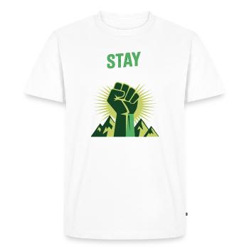 Reste fort - Puissance du design des montagnes Faust - T-shirt Premium bio Homme - blanc - Devant - Nico (187cm)