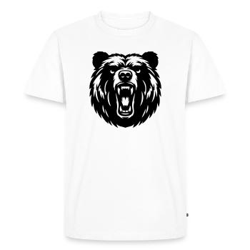 Grizzli russe – Motif fort ! - T-shirt Premium bio Homme - blanc - Devant - Nico (187cm)