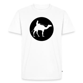 Promenade à chameaux - T-shirt Premium bio Homme - blanc - Devant - Nico (187cm)