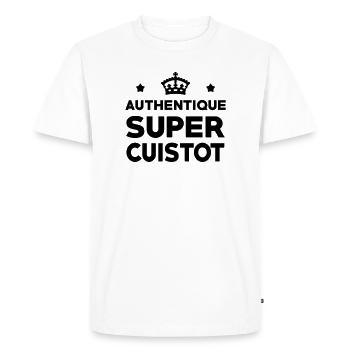 Super Cuistot - Cuisine - Cuisinier - T-shirt Premium bio Homme - blanc - Devant - Nico (187cm)