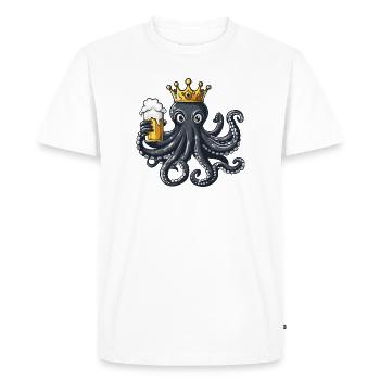 Roi de la bière Octopus - T-shirt Premium bio Homme - blanc - Devant - Nico (187cm)