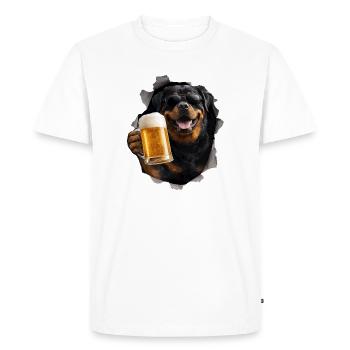 Rottweiler Beer - Men's Premium Organic T-Shirt - white - Front - Nico (187cm)