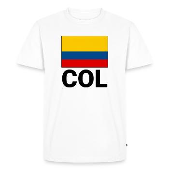 Colombia flag tricolor with abbreviation COL - Men's Premium Organic T-Shirt - white - Front - Nico (187cm)