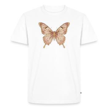 Soft Pink Butterfly Art - Men's Premium Organic T-Shirt - white - Front - Nico (187cm)