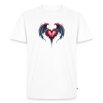 Cœur fleuri ailé - T-shirt Premium bio Homme - blanc - Devant - Nico (187cm)