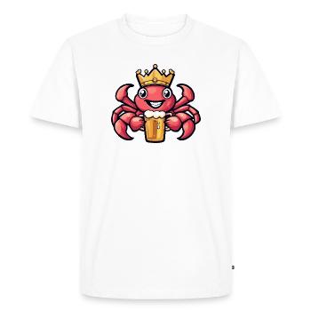 Crab Crab Beer King - Men's Premium Organic T-Shirt - white - Front - Nico (187cm)