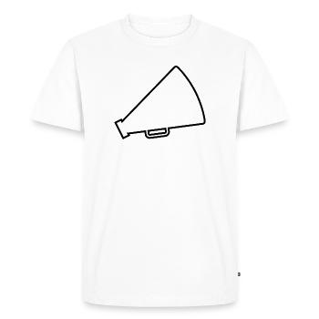 Pom-pom girl du mégaphone - T-shirt Premium bio Homme - blanc - Devant - Nico (187cm)