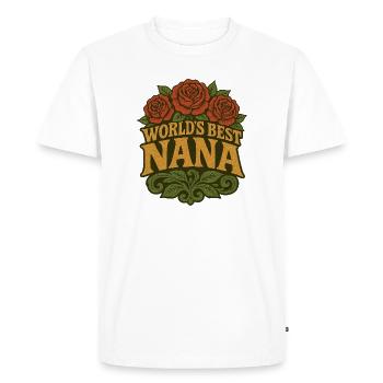 Les meilleures Nana Roses du Monde - T-shirt Premium bio Homme - blanc - Devant - Nico (187cm)