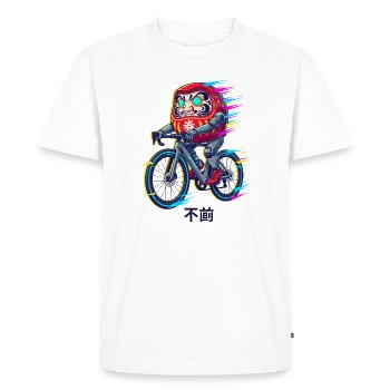 Daruma Cyclist Neon Sprint - Men's Premium Organic T-Shirt - white - Front - Nico (187cm)