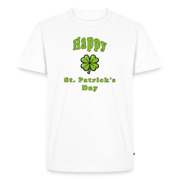 Bonne Saint-Patrick - Trèfle vert - T-shirt Premium bio Homme - blanc - Devant - Nico (187cm)
