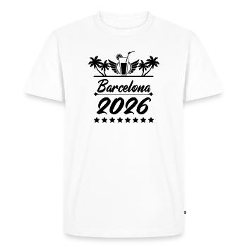 Barcelona 2026 - Men's Premium Organic T-Shirt - white - Front - Nico (187cm)