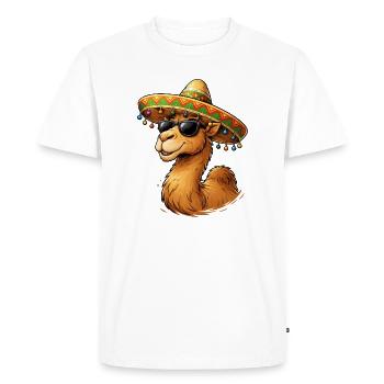 Sourire de chameau avec sombrero - T-shirt Premium bio Homme - blanc - Devant - Nico (187cm)