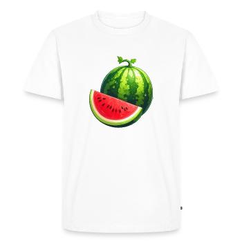 Watermelon - Men's Premium Organic T-Shirt - white - Front - Nico (187cm)
