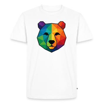 Ours low poly pop art coloré - T-shirt Premium bio Homme - blanc - Devant - Nico (187cm)