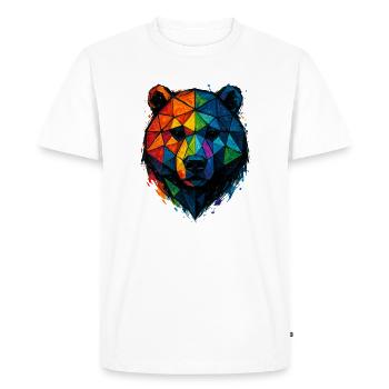 Ours low poly pop art coloré - T-shirt Premium bio Homme - blanc - Devant - Nico (187cm)