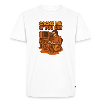 Cache me if you can | Coding Humor - Men's Premium Organic T-Shirt - white - Front - Nico (187cm)
