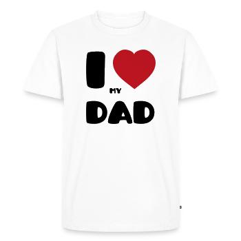 J’aime mon papa - T-shirt Premium bio Homme - blanc - Devant - Nico (187cm)