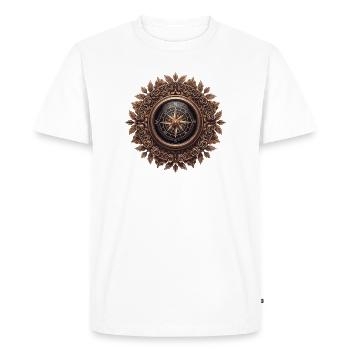 Boussole vintage avec frise à la rose - T-shirt Premium bio Homme - blanc - Devant - Nico (187cm)