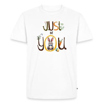 Sois juste toi-même - T-shirt Premium bio Homme - blanc - Devant - Nico (187cm)
