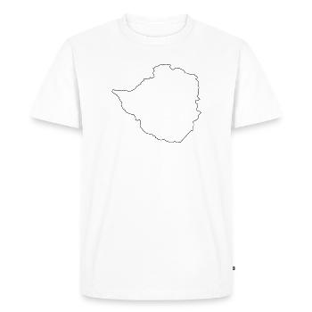 Carte de contour du Zimbabwe - T-shirt Premium bio Homme - blanc - Devant - Nico (187cm)
