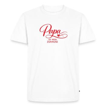 Papa est ma maison – cadeau pour papa - T-shirt Premium bio Homme - blanc - Devant - Nico (187cm)