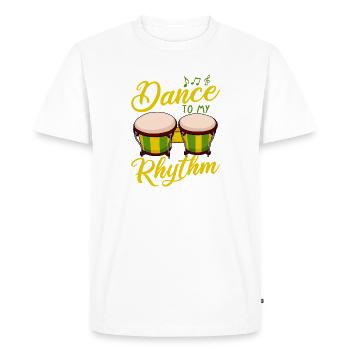 Dance To My Rhythm Colorful Bongo Drum Design - Men's Premium Organic T-Shirt - white - Front - Nico (187cm)