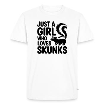 Fille moufette Juste une fille qui aime les moufettes - T-shirt Premium bio Homme - blanc - Devant - Nico (187cm)