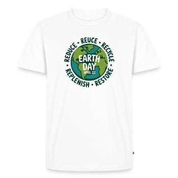 Cercle du Jour de la Terre : Réutiliser Recycler - T-shirt Premium bio Homme - blanc - Devant - Nico (187cm)