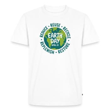 Logo de réutilisation de la Journée de la Terre - T-shirt Premium bio Homme - blanc - Devant - Nico (187cm)