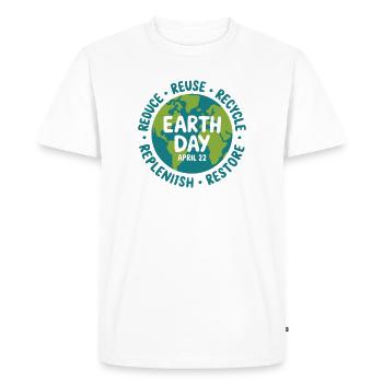 Cercle de la Journée de la Terre : Réduire, Réutiliser, Recycler - T-shirt Premium bio Homme - blanc - Devant - Nico (187cm)