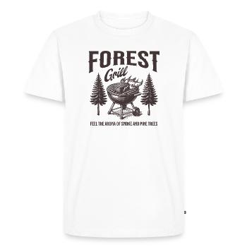Foret Grill Arômes Bois - T-shirt Premium bio Homme - blanc - Devant - Nico (187cm)