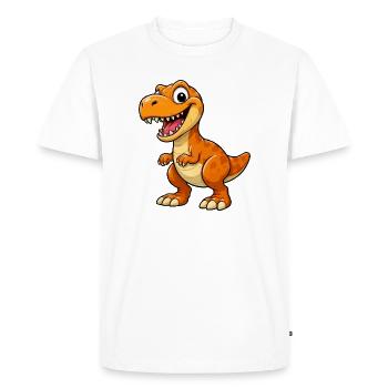 T-Rex de dessins animés Dino drôles - T-shirt Premium bio Homme - blanc - Devant - Nico (187cm)