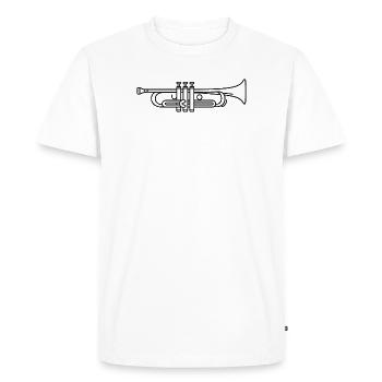 Minimalist Trumpet Line Art - Men's Premium Organic T-Shirt - white - Front - Nico (187cm)