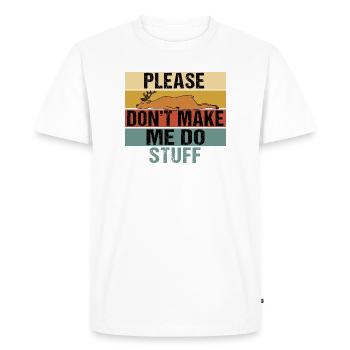 Cerf paresseux endormi, s’il te plaît, ne me force pas à faire des choses - T-shirt Premium bio Homme - blanc - Devant - Nico (187cm)
