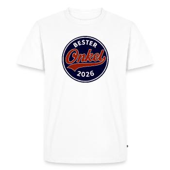 Best Uncle 2026 Badge - Men's Premium Organic T-Shirt - white - Front - Nico (187cm)