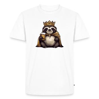 Roi de la Bière Paresseuse - T-shirt Premium bio Homme - blanc - Devant - Nico (187cm)