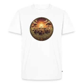 Art circulaire du coucher de soleil du gnou - T-shirt Premium bio Homme - blanc - Devant - Nico (187cm)