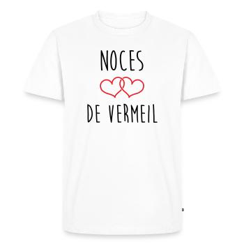 Noces de vermeil 45 ans de mariage - T-shirt Premium bio Homme - blanc - Devant - Nico (187cm)